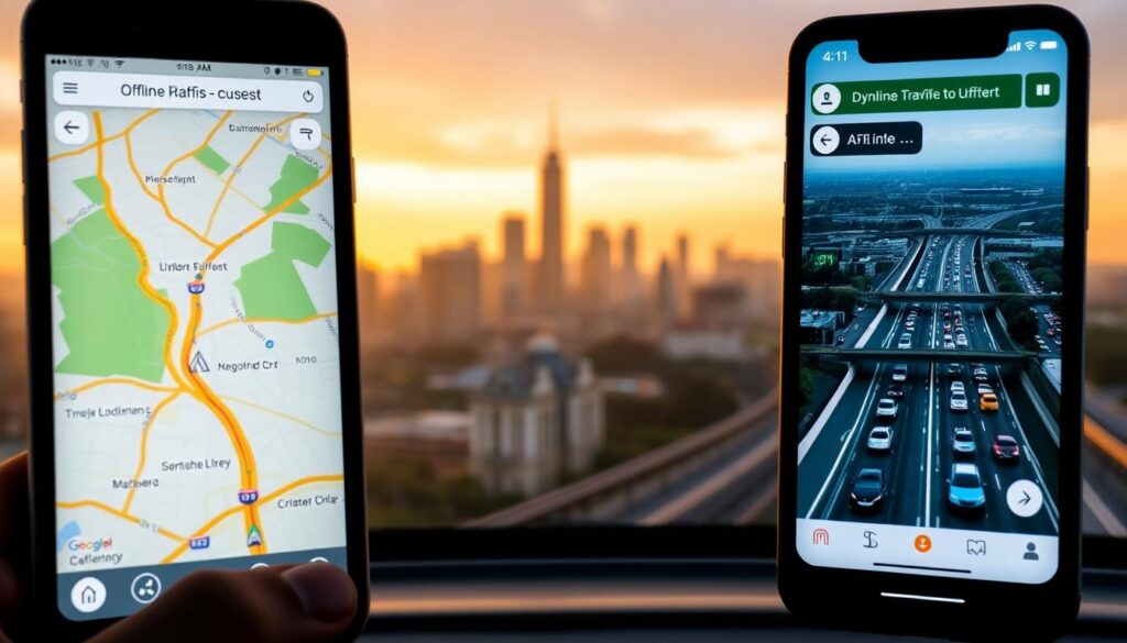 comparação entre mapas offline e tempo real comparação entre mapas offline e tempo real