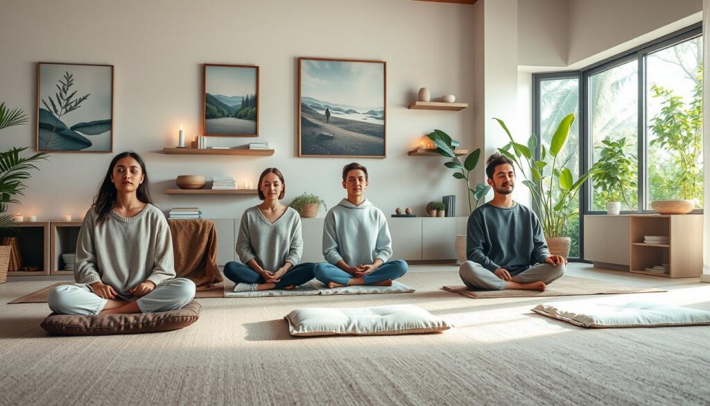 técnicas de meditação guiada e mindfulness